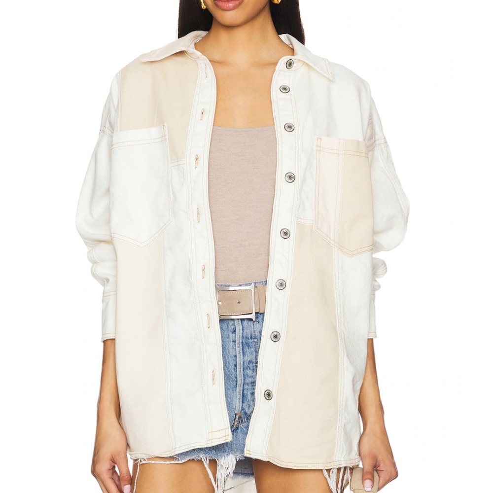 FREE PEOPLE | Oversized Ivory Mountain Roads Shirt